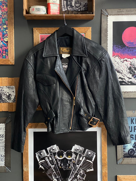70's Gold Group Leather Jacket - M