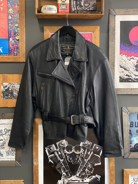 90's Express Leather Jacket - M