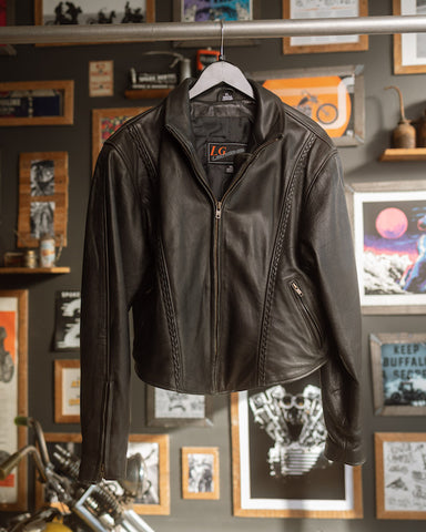 80's LG Braided Leather Jacket XL