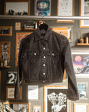 Vintage Metallic Black Denim Jacket S